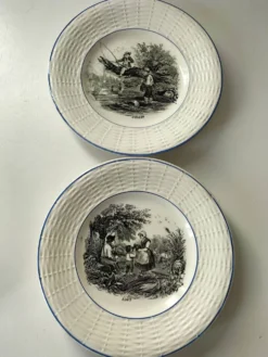 Série complète 12 assiettes Digoin Sarreguemines – Les 12 mois (1900-1920)