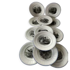 Série complète 12 assiettes Digoin Sarreguemines – Les 12 mois (1900-1920)