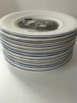 Série complète 12 assiettes Digoin Sarreguemines – Les 12 mois (1900-1920)