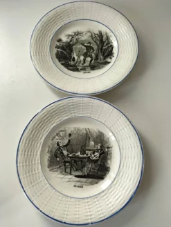 Série complète 12 assiettes Digoin Sarreguemines – Les 12 mois (1900-1920)