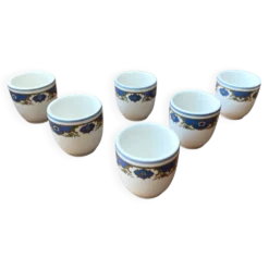 Série 6 coquetiers Vintage en porcelaine anglaise - manufacture Churchill