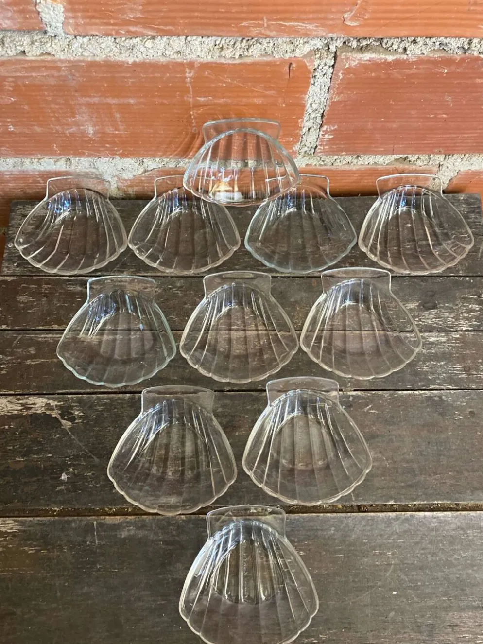 Série 11 Coupelles PYREX Forme Coquille St Jacques Verre Moulé France