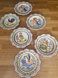 Série de 6 assiettes bretonnes