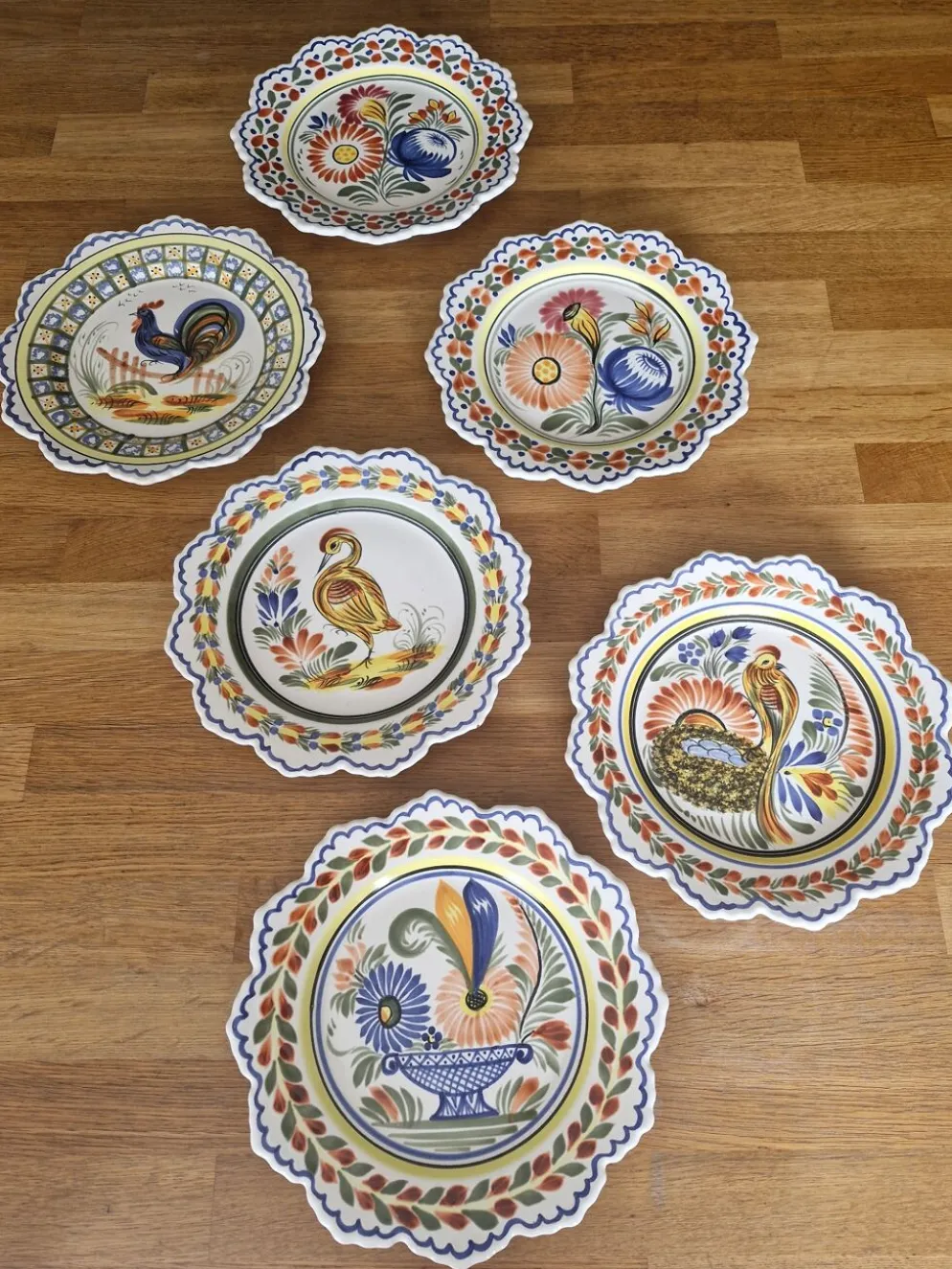 Série de 6 assiettes bretonnes