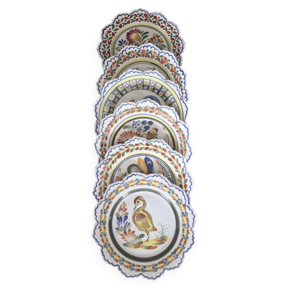 Série de 6 assiettes bretonnes
