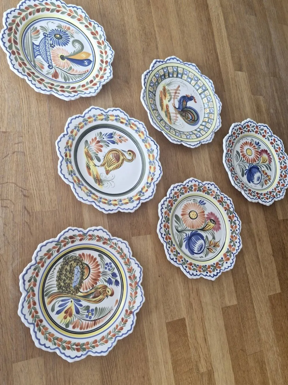 Série de 6 assiettes bretonnes
