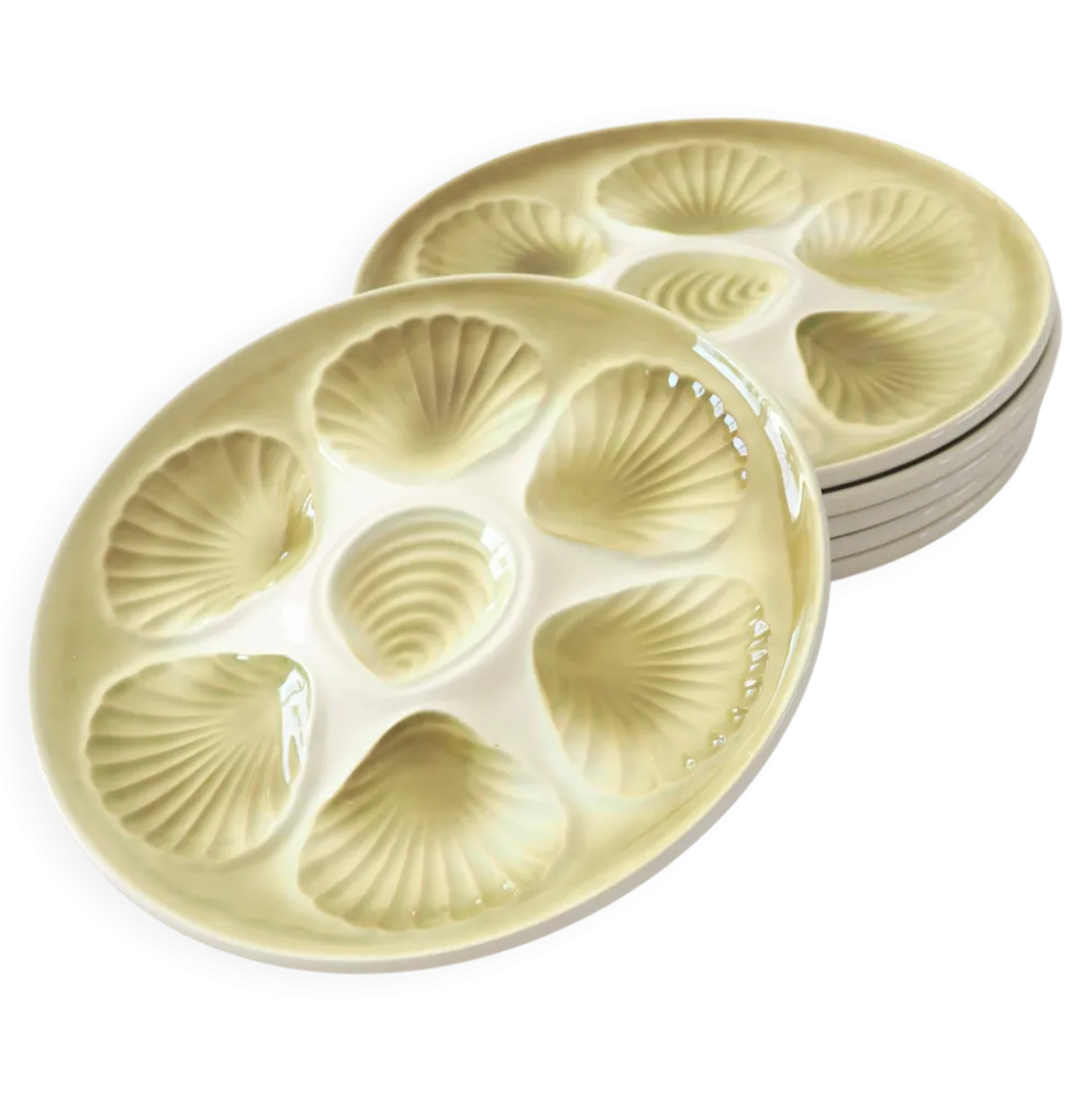 Série de 6 assiettes à coquillages