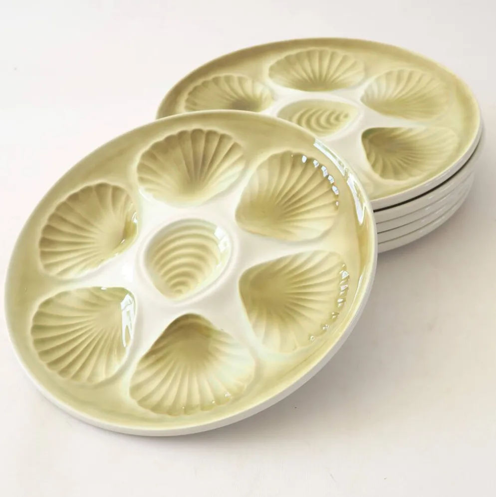 Série de 6 assiettes à coquillages