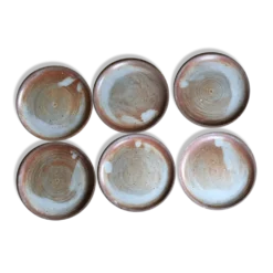 Série de 6 assiettes à dessert en grès