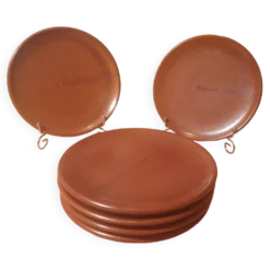 Série de 6 assiettes à dessert Félix Ceram Vallauris