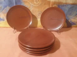 Série de 6 assiettes à dessert Félix Ceram Vallauris
