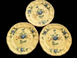 Série de 10 assiettes à dessert vintage Martres-Tolosane Décor Rose Bleue