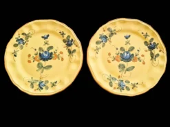 Série de 10 assiettes à dessert vintage Martres-Tolosane Décor Rose Bleue