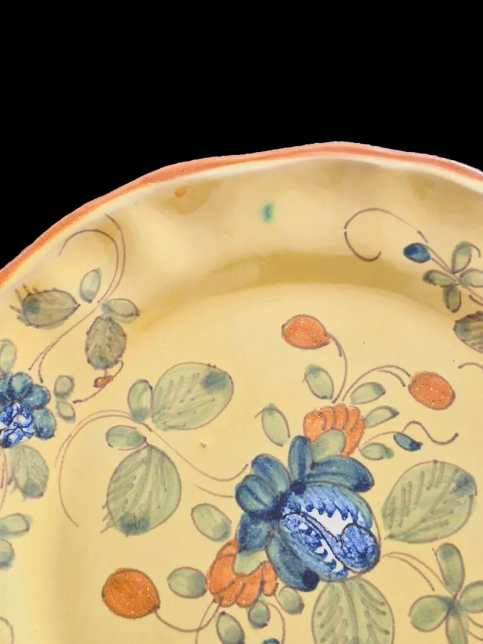 Série de 10 assiettes à dessert vintage Martres-Tolosane Décor Rose Bleue