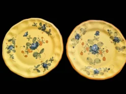 Série de 10 assiettes à dessert vintage Martres-Tolosane Décor Rose Bleue