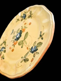 Série de 10 assiettes à dessert vintage Martres-Tolosane Décor Rose Bleue