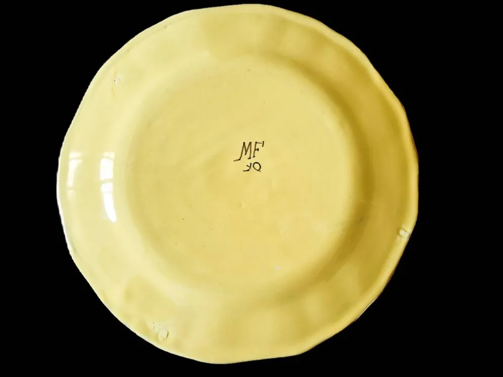 Série de 10 assiettes à dessert vintage Martres-Tolosane Décor Rose Bleue
