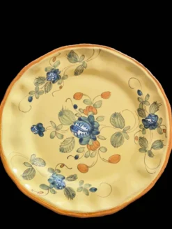 Série de 10 assiettes à dessert vintage Martres-Tolosane Décor Rose Bleue