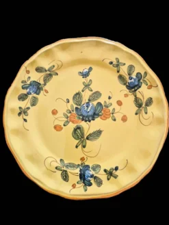 Série de 10 assiettes à dessert vintage Martres-Tolosane Décor Rose Bleue