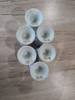Série de 6 Chopes à Mazagran Vintage Porcelaine MP Tours Bleuets