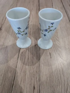 Série de 6 Chopes à Mazagran Vintage Porcelaine MP Tours Bleuets