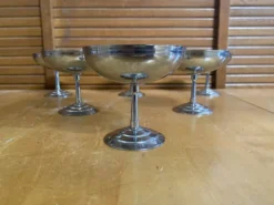 Série de 6 coupes a glace rémy letang inox design vintage #e407
