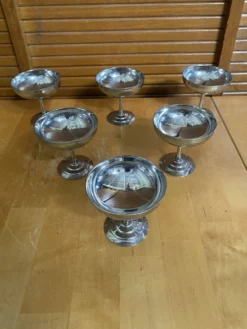 Série de 6 coupes a glace rémy letang inox design vintage #e407