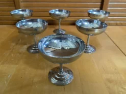 Série de 6 coupes a glace rémy letang inox design vintage #e407