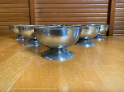 Série de 6 coupes a glace style rémy letang inox vintage #e084