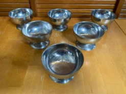 Série de 6 coupes a glace style rémy letang inox vintage #e084