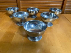 Série de 6 coupes a glace style rémy letang inox vintage #e084