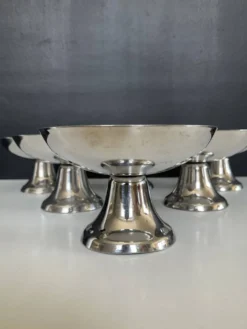 Série de 6 coupes à glaces vintage en inox