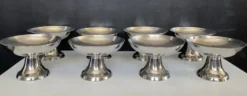 Série de 8 coupes à glace vintage en inox