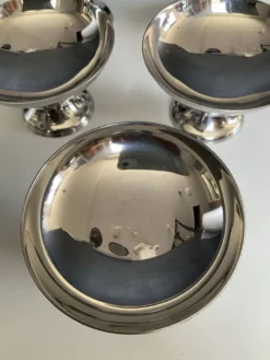 Série de 8 coupes à glace vintage en inox
