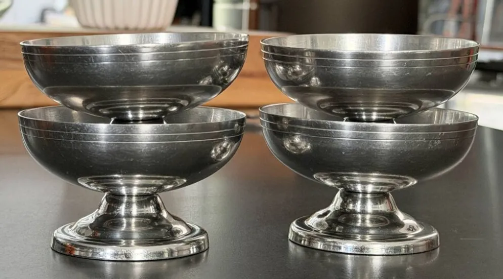 Série de 4 coupes à glace vintage Letang Remy