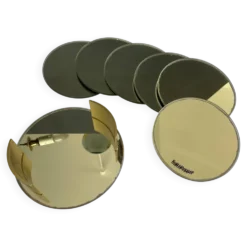Série de 6 dessous de verre en miroir doré