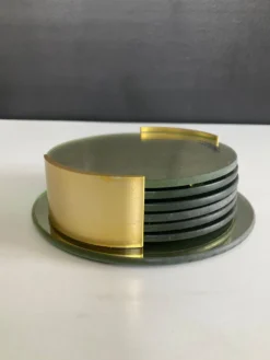 Série de 6 dessous de verre en miroir doré