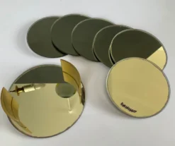 Série de 6 dessous de verre en miroir doré