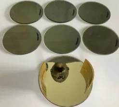 Série de 6 dessous de verre en miroir doré