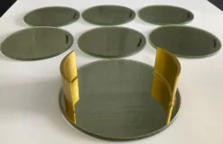 Série de 6 dessous de verre en miroir doré