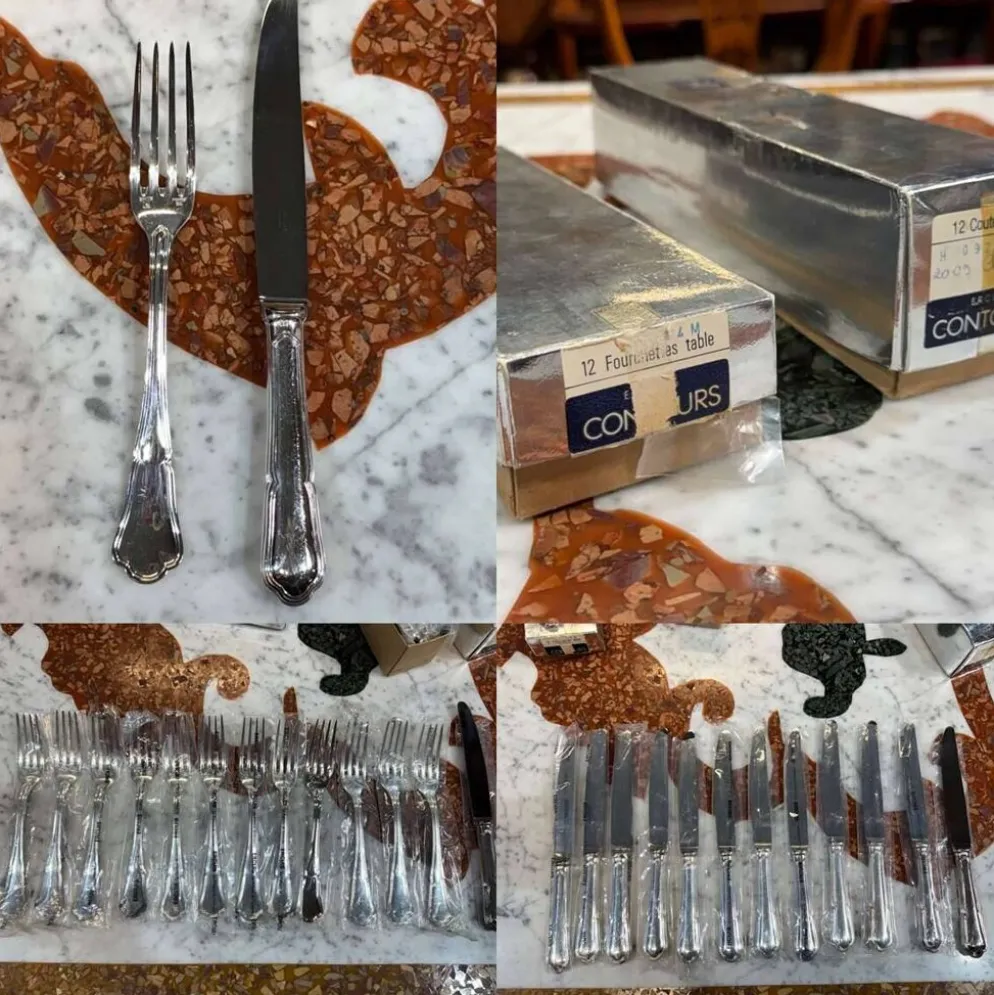 Série de 12 fourchettes et 12 couteaux ERCUIS modèle Contours