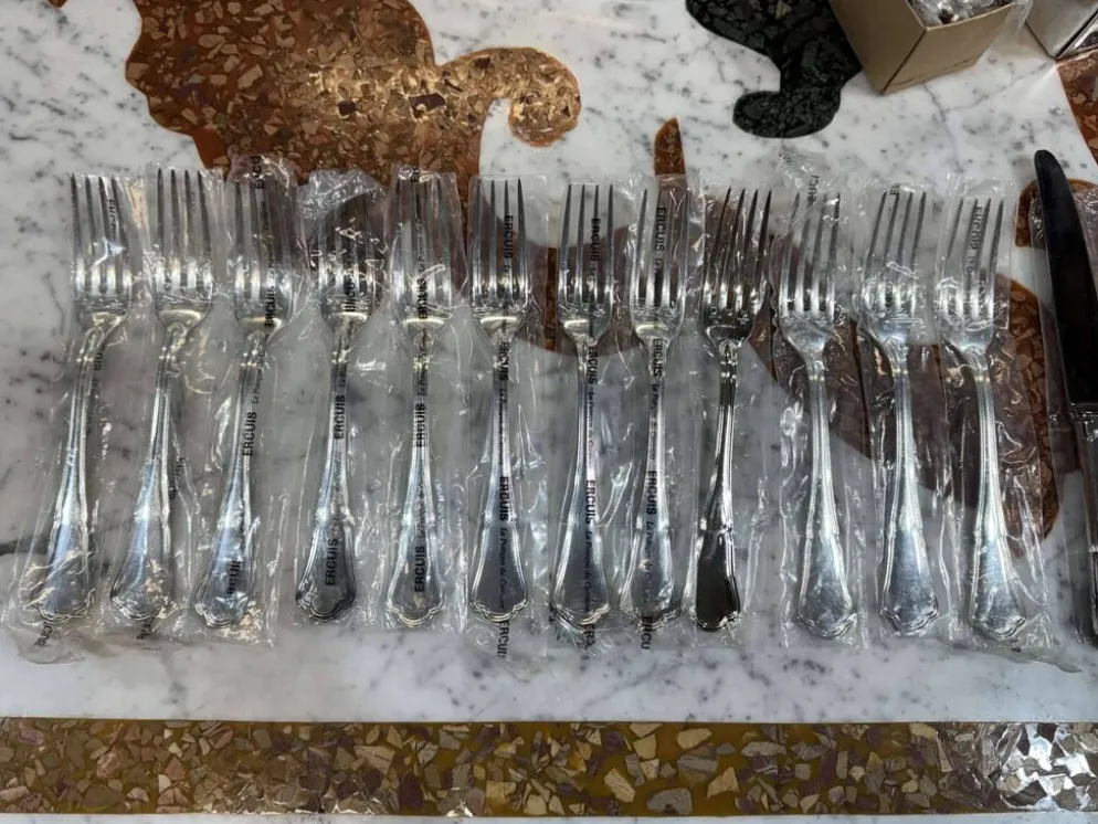 Série de 12 fourchettes et 12 couteaux ERCUIS modèle Contours