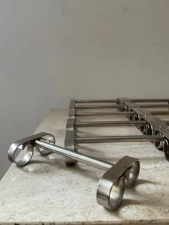 Série de 12 porte couteau vintage en inox