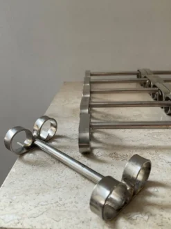 Série de 12 porte couteau vintage en inox
