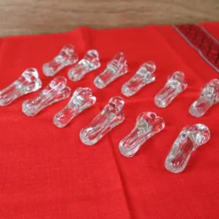 Série de 12 porte couteaux Art Déco en cristal par Christian Eldé