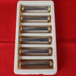 Série de 6 porte couteaux en métal argenté et doré