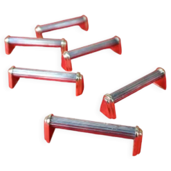 Série de 6 porte couteaux en métal argenté et doré