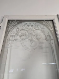 Série de 4 portes en verre gravé début XX ème