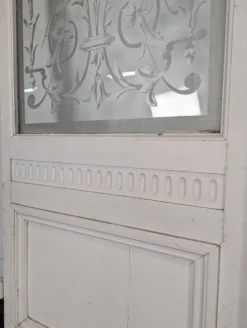 Série de 4 portes en verre gravé début XX ème