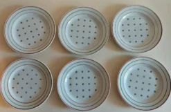 Série de six assiettes à dessert faïence Lunéville KG